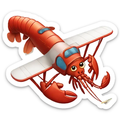Lobster flying a plane with cigarette  sticker