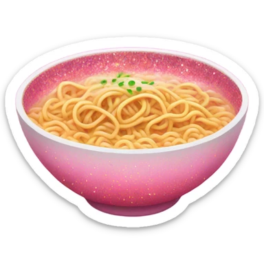 Pink ombre bowl of ramen with glitter  sticker