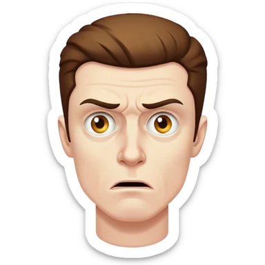 face sweating nervously tense reaction to John Brown's raid sticker