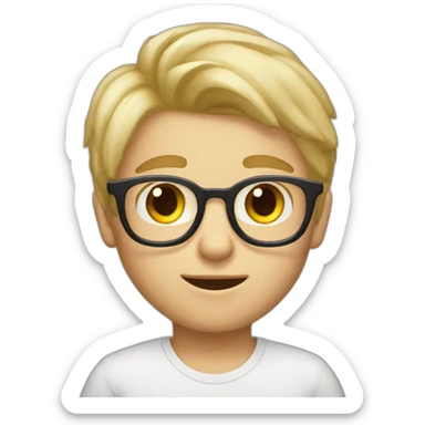 Blondie Boy with glasses blink eye sticker