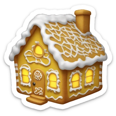 Cosy yellow gingerbread house  sticker