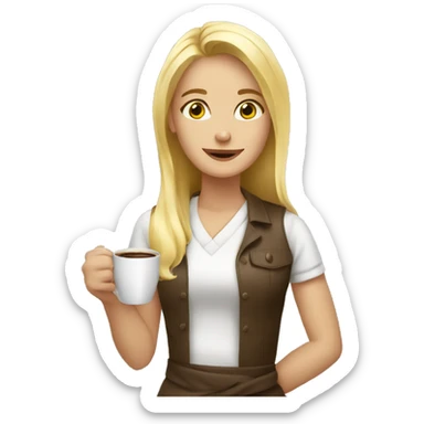 Blond girl who prepare coffee  sticker