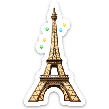 Eiffel Tower with  ྀིྀི and fairy lights sticker