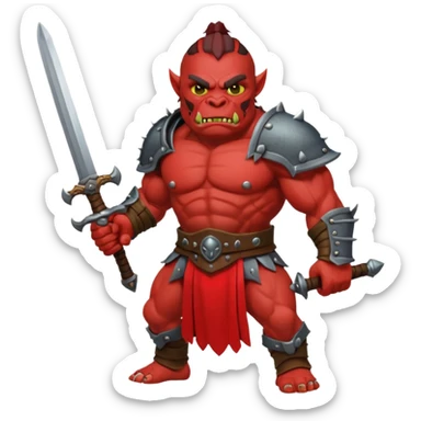 Orc guerrier rouge sticker
