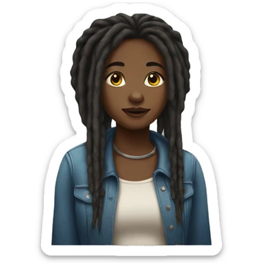 Black girl with dreads sticker