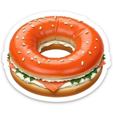 poppy bagel with salmon lox and cream cheese sticker