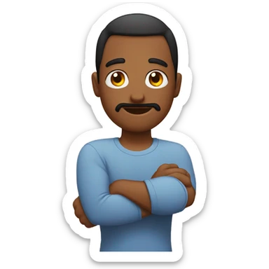 Emoji puts his head in his elbow and extends his other arm in the opposite direction sticker