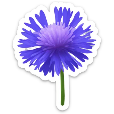 single bachelor's button flower sticker
