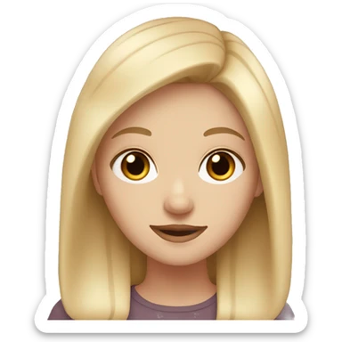 White girl with brown eyes with blond hair sticker