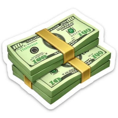 100 dollars paper money bundle sticker