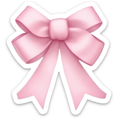 light pink ribbon bow sticker