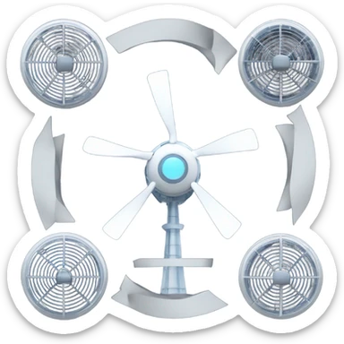 Toroidal wind turbine generator model isometric geometry UFO propulsion machine air dynamic flow sticker