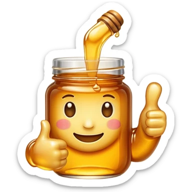 Thumbs up emoji made of honey sticker