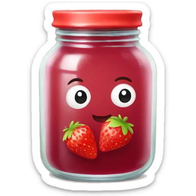 strawberry jam jar sticker