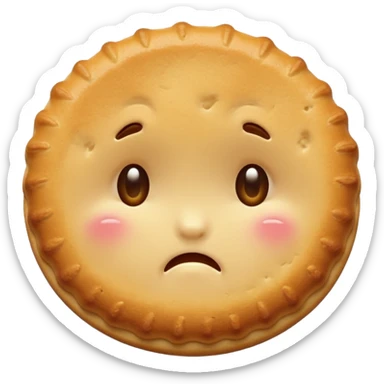 cute biscuit no cream cry with tears sticker