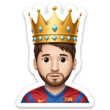 messi with a king crown sticker