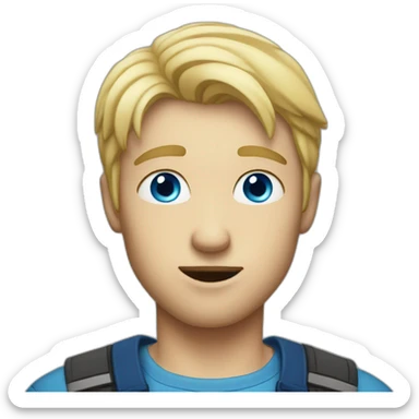 blonde man with Blue eyes sending air kiss sticker