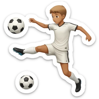 Boy kicking a soccer ball sticker