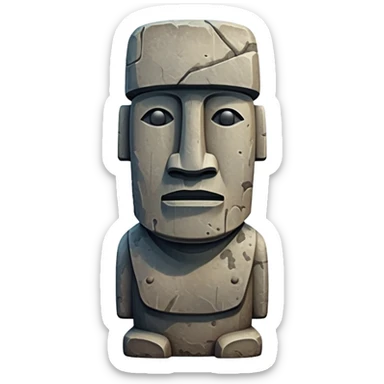 Moai Emoji With the rock face sticker