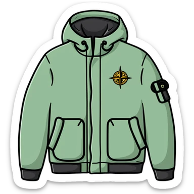 Stone Island casual jacket with compass badge sticker