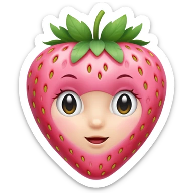 baby pink strawberry sticker