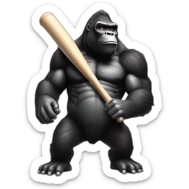 King kong with base ball bat sticker