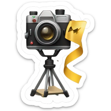 award with a film camera sticker