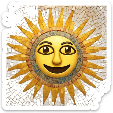 Mosaic sun sticker