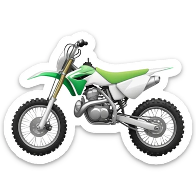 Dirt bike blanche et verte sticker