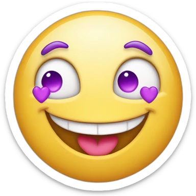 smiling face with heart purple-eyes sticker