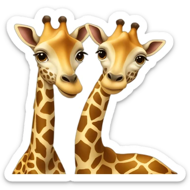 Deux girafes qui forment un coeur avec leur cou sticker
