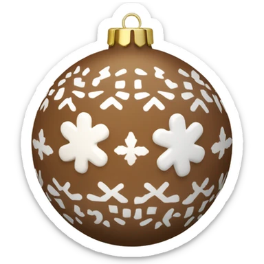brown christmas ornament with winter pattern sticker