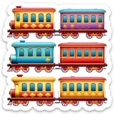 Vintage circus train cars sticker