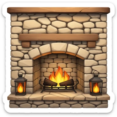 Stone Cottage Fireplace sticker