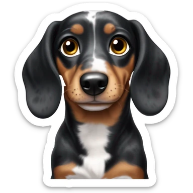 Black Merle mini dachshund  sticker