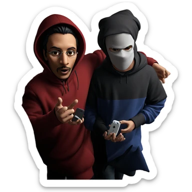 boys in hoods parody art sticker