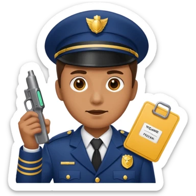 ticket inspector with puncher sticker