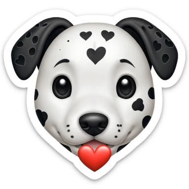 Dalmatian spotted heart sticker