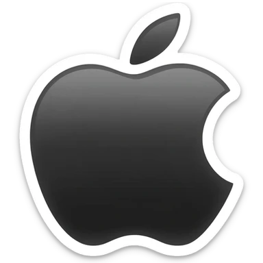 Apple logo black colour sticker