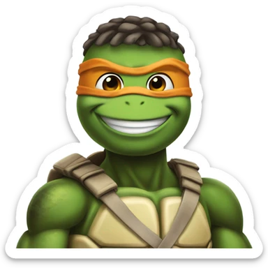 Ninja turtle Mikey winking sticker