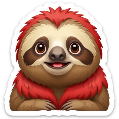 paresseux avec une crête rouge sticker
