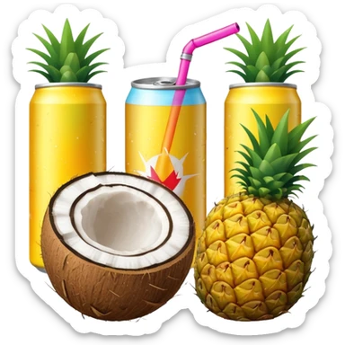 energy drink coconut and pinaple sticker