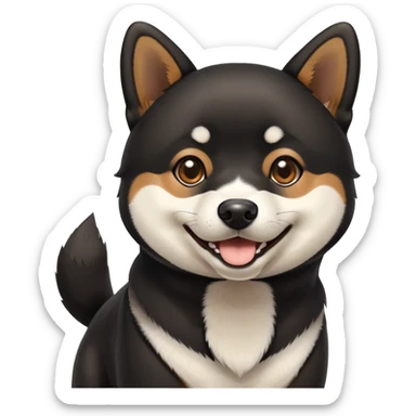 cute black Shiba Inu dog with happy expression sticker
