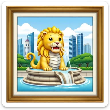 Merlion fountain sticker