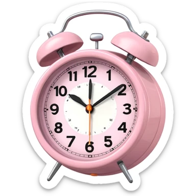 Please make me an alarm clock digital that will show six o'clock in the morning and make it in the style of ios 18.1 and aesthetic and the color is light pink  sticker