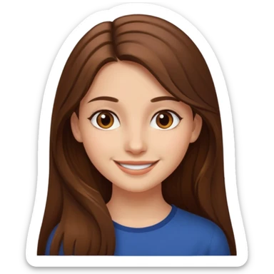 A girl. With long brown hair brown eyes tall beautiful  sticker
