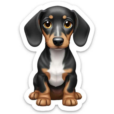 marble dachshund puppy sticker