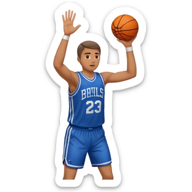 A man with a basketball, shooting it sticker