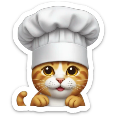 Cat wearing chef hat sticker