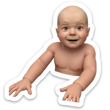 bald man in horror setting sticker